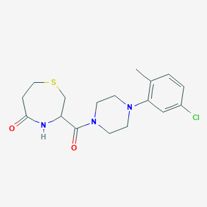 molecular formula C17H22ClN3O2S B2649926 3-[4-(5-Chloro-2-methylphenyl)piperazine-1-carbonyl]-1,4-thiazepan-5-one CAS No. 1396567-17-1