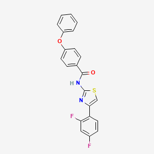 molecular formula C22H14F2N2O2S B2649933 N-[4-(2,4-difluorophenyl)-1,3-thiazol-2-yl]-4-phenoxybenzamide CAS No. 954007-40-0