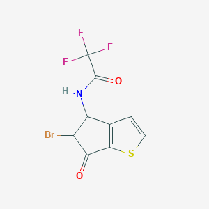 molecular formula C9H5BrF3NO2S B2649955 N-(5-bromo-6-oxo-5,6-dihydro-4H-cyclopenta[b]thiophen-4-yl)-2,2,2-trifluoroacetamide CAS No. 865659-08-1