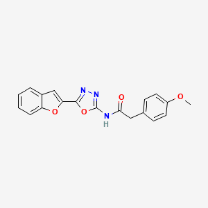 molecular formula C19H15N3O4 B2649967 N-[5-(1-benzofuran-2-yl)-1,3,4-oxadiazol-2-yl]-2-(4-methoxyphenyl)acetamide CAS No. 921995-03-1