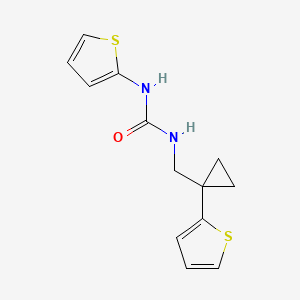 molecular formula C13H14N2OS2 B2649971 1-(Thiophen-2-yl)-3-((1-(thiophen-2-yl)cyclopropyl)methyl)urea CAS No. 1206984-72-6