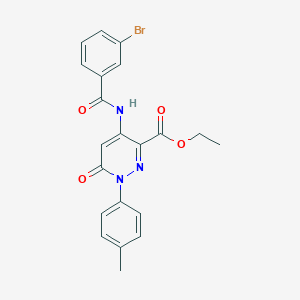 molecular formula C21H18BrN3O4 B2649974 ethyl 4-(3-bromobenzamido)-1-(4-methylphenyl)-6-oxo-1,6-dihydropyridazine-3-carboxylate CAS No. 941974-58-9
