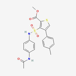 molecular formula C21H20N2O5S2 B2649982 Methyl 3-[(4-acetamidophenyl)sulfamoyl]-4-(4-methylphenyl)thiophene-2-carboxylate CAS No. 941979-17-5