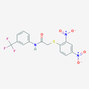 molecular formula C15H10F3N3O5S B2649989 2-[(2,4-DINITROPHENYL)SULFANYL]-N-[3-(TRIFLUOROMETHYL)PHENYL]ACETAMIDE CAS No. 459181-94-3