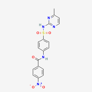 molecular formula C18H15N5O5S B2649997 N-{4-[(4-methylpyrimidin-2-yl)sulfamoyl]phenyl}-4-nitrobenzamide CAS No. 132593-36-3