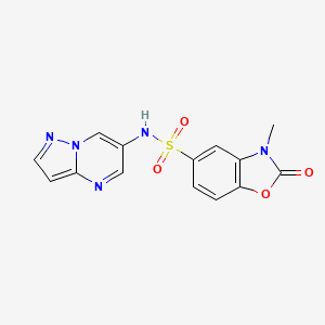 3-methyl-2-oxo-N-(pyrazolo[1,5-a]pyrimidin-6-yl)-2,3-dihydrobenzo[d]oxazole-5-sulfonamide