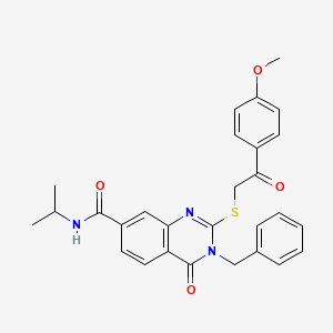 3-benzyl-N-isopropyl-2-{[2-(4-methoxyphenyl)-2-oxoethyl]thio}-4-oxo-3,4-dihydroquinazoline-7-carboxamide