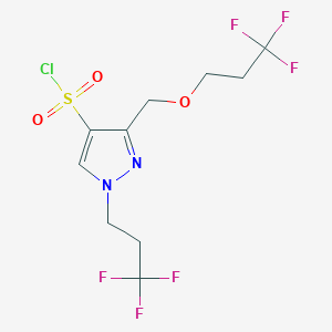 3-[(3,3,3-trifluoropropoxy)methyl]-1-(3,3,3-trifluoropropyl)-1H-pyrazole-4-sulfonyl chloride