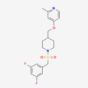 B2650013 4-[[1-[(3,5-Difluorophenyl)methylsulfonyl]piperidin-4-yl]methoxy]-2-methylpyridine CAS No. 2379976-43-7