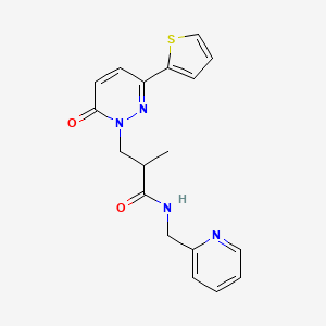 2-methyl-3-(6-oxo-3-(thiophen-2-yl)pyridazin-1(6H)-yl)-N-(pyridin-2-ylmethyl)propanamide