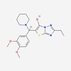 molecular formula C20H26N4O3S B2650017 5-((3,4-Dimethoxyphenyl)(piperidin-1-yl)methyl)-2-ethylthiazolo[3,2-b][1,2,4]triazol-6-ol CAS No. 886905-10-8