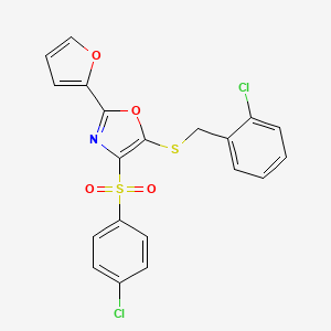 5-((2-Chlorobenzyl)thio)-4-((4-chlorophenyl)sulfonyl)-2-(furan-2-yl)oxazole