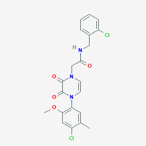 2-(4-(4-chloro-2-methoxy-5-methylphenyl)-2,3-dioxo-3,4-dihydropyrazin-1(2H)-yl)-N-(2-chlorobenzyl)acetamide