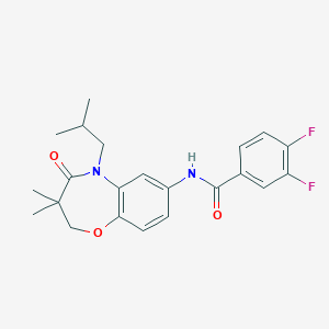 3,4-difluoro-N-(5-isobutyl-3,3-dimethyl-4-oxo-2,3,4,5-tetrahydrobenzo[b][1,4]oxazepin-7-yl)benzamide