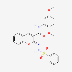 (2Z)-N-(2,5-dimethoxyphenyl)-2-[(phenylsulfonyl)hydrazono]-2H-chromene-3-carboxamide