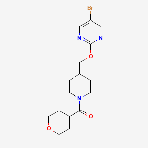 [4-[(5-Bromopyrimidin-2-yl)oxymethyl]piperidin-1-yl]-(oxan-4-yl)methanone