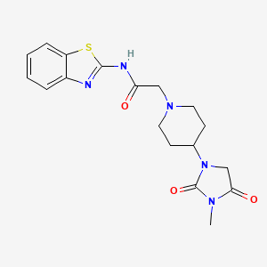 N-(benzo[d]thiazol-2-yl)-2-(4-(3-methyl-2,4-dioxoimidazolidin-1-yl)piperidin-1-yl)acetamide
