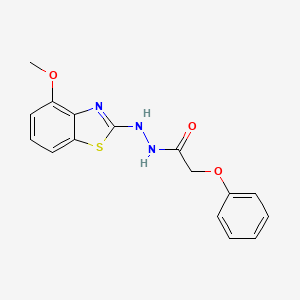 molecular formula C16H15N3O3S B2650048 N'-(4-methoxy-1,3-benzothiazol-2-yl)-2-phenoxyacetohydrazide CAS No. 851978-54-6