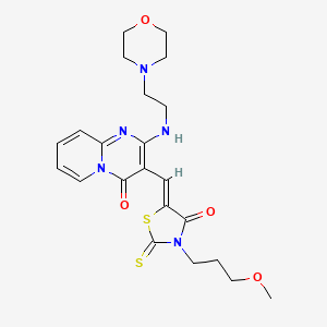 (Z)-3-(3-methoxypropyl)-5-((2-((2-morpholinoethyl)amino)-4-oxo-4H-pyrido[1,2-a]pyrimidin-3-yl)methylene)-2-thioxothiazolidin-4-one