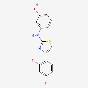 molecular formula C15H10F2N2OS B2650085 3-[[4-(2,4-Difluorophenyl)-1,3-thiazol-2-yl]amino]phenol CAS No. 294893-07-5