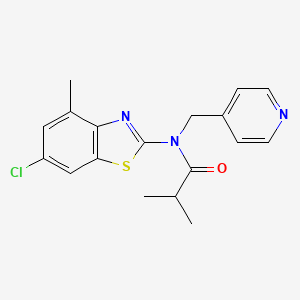 molecular formula C18H18ClN3OS B2650087 N-(6-chloro-4-methyl-1,3-benzothiazol-2-yl)-2-methyl-N-[(pyridin-4-yl)methyl]propanamide CAS No. 941892-50-8