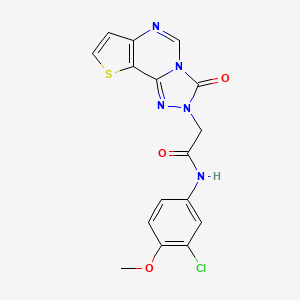 molecular formula C16H12ClN5O3S B2650088 N-(3-chloro-4-methoxyphenyl)-2-(3-oxothieno[2,3-e][1,2,4]triazolo[4,3-c]pyrimidin-2(3H)-yl)acetamide CAS No. 1031972-10-7