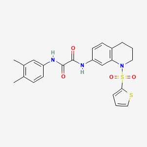 molecular formula C23H23N3O4S2 B2650092 N'-(3,4-dimethylphenyl)-N-[1-(thiophene-2-sulfonyl)-1,2,3,4-tetrahydroquinolin-7-yl]ethanediamide CAS No. 898430-46-1