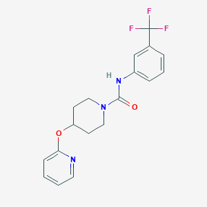 molecular formula C18H18F3N3O2 B2650093 4-(pyridin-2-yloxy)-N-(3-(trifluoromethyl)phenyl)piperidine-1-carboxamide CAS No. 1448044-15-2