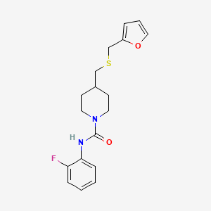 N-(2-fluorophenyl)-4-(((furan-2-ylmethyl)thio)methyl)piperidine-1-carboxamide