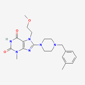7-(2-Methoxyethyl)-3-methyl-8-[4-[(3-methylphenyl)methyl]piperazin-1-yl]purine-2,6-dione