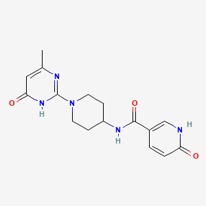 molecular formula C16H19N5O3 B2650102 N-(1-(4-methyl-6-oxo-1,6-dihydropyrimidin-2-yl)piperidin-4-yl)-6-oxo-1,6-dihydropyridine-3-carboxamide CAS No. 1903716-19-7