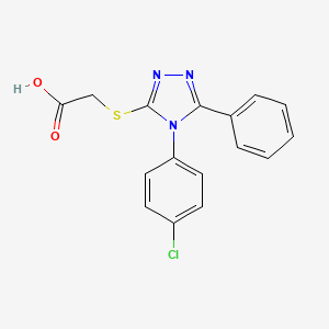 molecular formula C16H12ClN3O2S B2650105 2-{[4-(4-chlorophenyl)-5-phenyl-4H-1,2,4-triazol-3-yl]sulfanyl}acetic acid CAS No. 727717-72-8