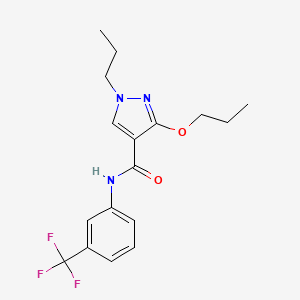 molecular formula C17H20F3N3O2 B2650108 3-propoxy-1-propyl-N-(3-(trifluoromethyl)phenyl)-1H-pyrazole-4-carboxamide CAS No. 1013765-57-5
