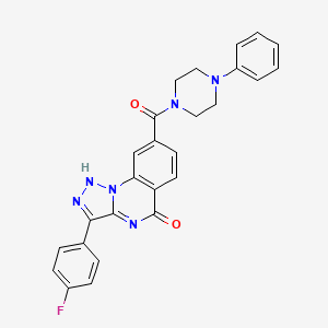 molecular formula C26H21FN6O2 B2650117 3-(4-fluorophenyl)-8-[(4-phenylpiperazin-1-yl)carbonyl][1,2,3]triazolo[1,5-a]quinazolin-5(4H)-one CAS No. 1031624-26-6