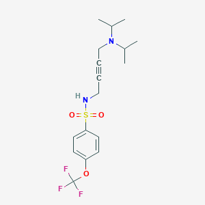 molecular formula C17H23F3N2O3S B2650123 N-(4-(diisopropylamino)but-2-yn-1-yl)-4-(trifluoromethoxy)benzenesulfonamide CAS No. 1396814-49-5