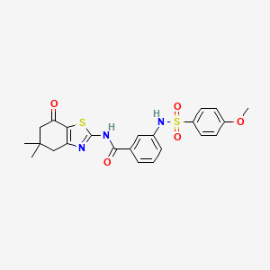 molecular formula C23H23N3O5S2 B2650126 N-(5,5-dimethyl-7-oxo-4,5,6,7-tetrahydrobenzo[d]thiazol-2-yl)-3-(4-methoxyphenylsulfonamido)benzamide CAS No. 898466-64-3