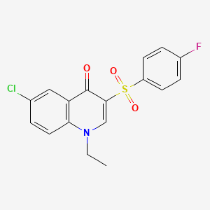 molecular formula C17H13ClFNO3S B2650134 6-chloro-1-ethyl-3-(4-fluorobenzenesulfonyl)-1,4-dihydroquinolin-4-one CAS No. 899214-13-2