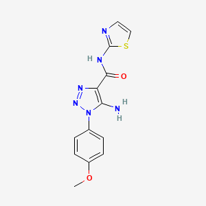 molecular formula C13H12N6O2S B2650161 5-amino-1-(4-methoxyphenyl)-N-(1,3-thiazol-2-yl)-1H-1,2,3-triazole-4-carboxamide CAS No. 2415555-47-2