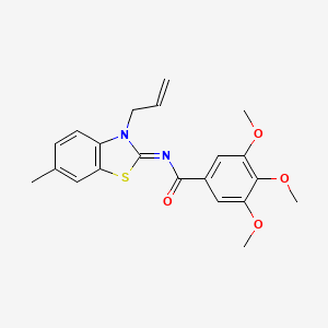 molecular formula C21H22N2O4S B2650163 (Z)-N-(3-allyl-6-methylbenzo[d]thiazol-2(3H)-ylidene)-3,4,5-trimethoxybenzamide CAS No. 941916-64-9