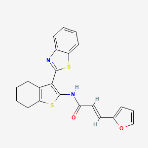 molecular formula C22H18N2O2S2 B2650169 (E)-N-(3-(benzo[d]thiazol-2-yl)-4,5,6,7-tetrahydrobenzo[b]thiophen-2-yl)-3-(furan-2-yl)acrylamide CAS No. 326024-30-0