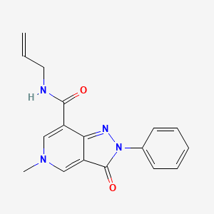 molecular formula C17H16N4O2 B2650171 N-allyl-5-methyl-3-oxo-2-phenyl-3,5-dihydro-2H-pyrazolo[4,3-c]pyridine-7-carboxamide CAS No. 923690-62-4