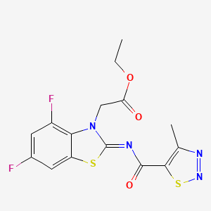 (Z)-ethyl 2-(4,6-difluoro-2-((4-methyl-1,2,3-thiadiazole-5-carbonyl)imino)benzo[d]thiazol-3(2H)-yl)acetate