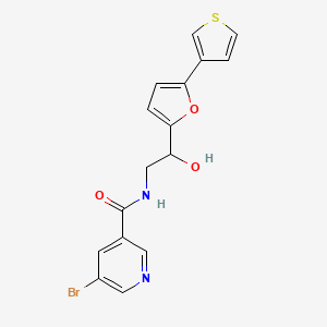 5-bromo-N-{2-hydroxy-2-[5-(thiophen-3-yl)furan-2-yl]ethyl}pyridine-3-carboxamide