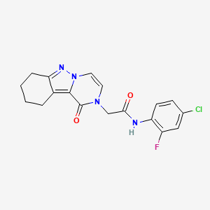 N-(4-Chloro-2-fluorophenyl)-2-(1-oxo-7,8,9,10-tetrahydropyrazino[1,2-b]indazol-2-yl)acetamide
