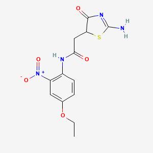 molecular formula C13H14N4O5S B2650211 N-(4-ethoxy-2-nitrophenyl)-2-(2-imino-4-oxothiazolidin-5-yl)acetamide CAS No. 308300-14-3