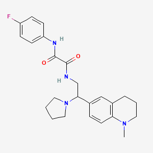 N1-(4-fluorophenyl)-N2-(2-(1-methyl-1,2,3,4-tetrahydroquinolin-6-yl)-2-(pyrrolidin-1-yl)ethyl)oxalamide