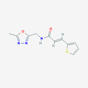 (E)-N-((5-methyl-1,3,4-oxadiazol-2-yl)methyl)-3-(thiophen-2-yl)acrylamide