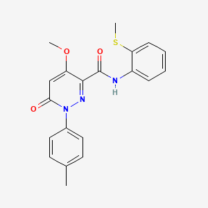 4-methoxy-1-(4-methylphenyl)-N-(2-methylsulfanylphenyl)-6-oxopyridazine-3-carboxamide