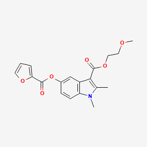 2-Methoxyethyl 5-(furan-2-carbonyloxy)-1,2-dimethylindole-3-carboxylate