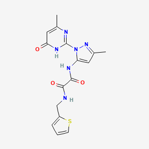N1-(3-methyl-1-(4-methyl-6-oxo-1,6-dihydropyrimidin-2-yl)-1H-pyrazol-5-yl)-N2-(thiophen-2-ylmethyl)oxalamide